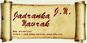 Jadranka Mavrak vizit kartica